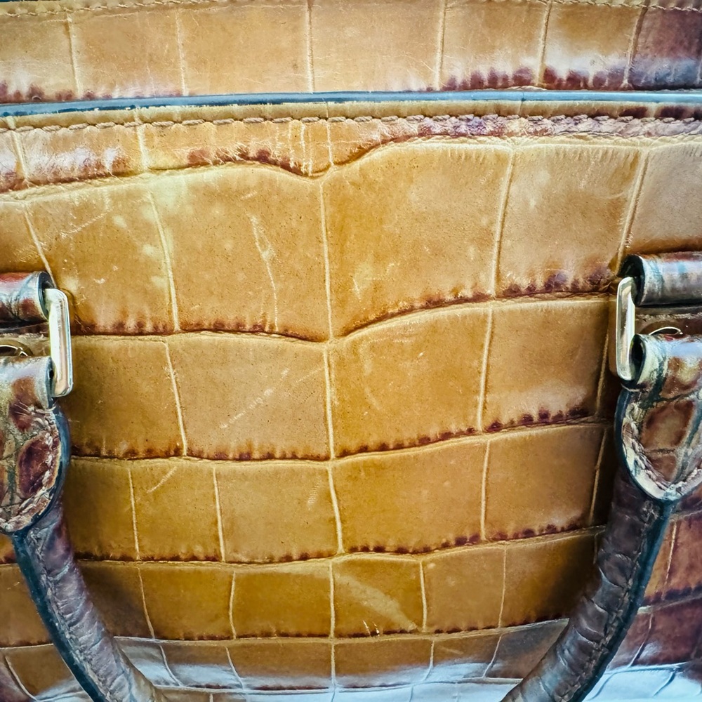 Authentic Michael Kors Tan Crocodile Embossed Satchel Medium - Picture 12 of 16